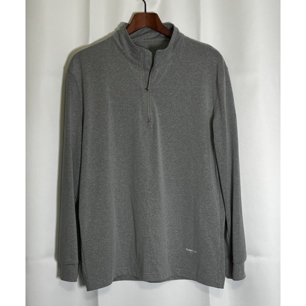 Greenside Golf Men's Shirt Size Medium Gray 1/4 Zip Athletic Long Sleeve Top